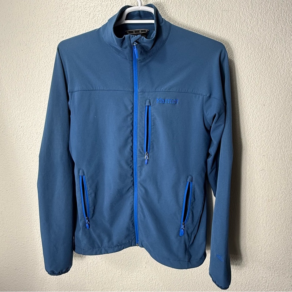 Marmot Softshell Windbreaker Jacket Men's Medium Blue Outdoor Hiking